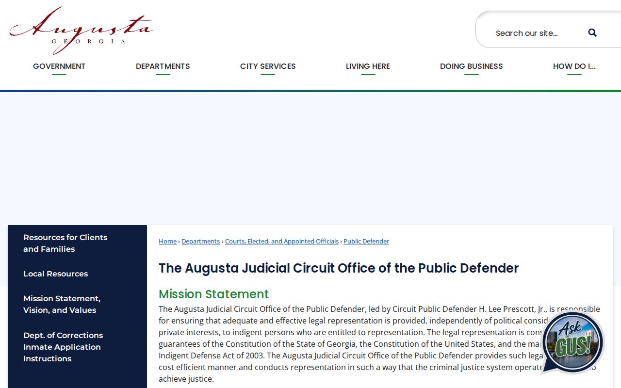 Augusta Judicial Circuit public defender information for Burke County cases