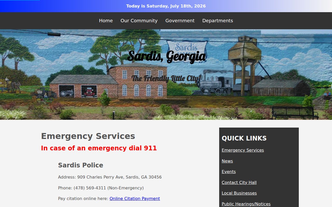Sardis police and agency contacts for city record checks