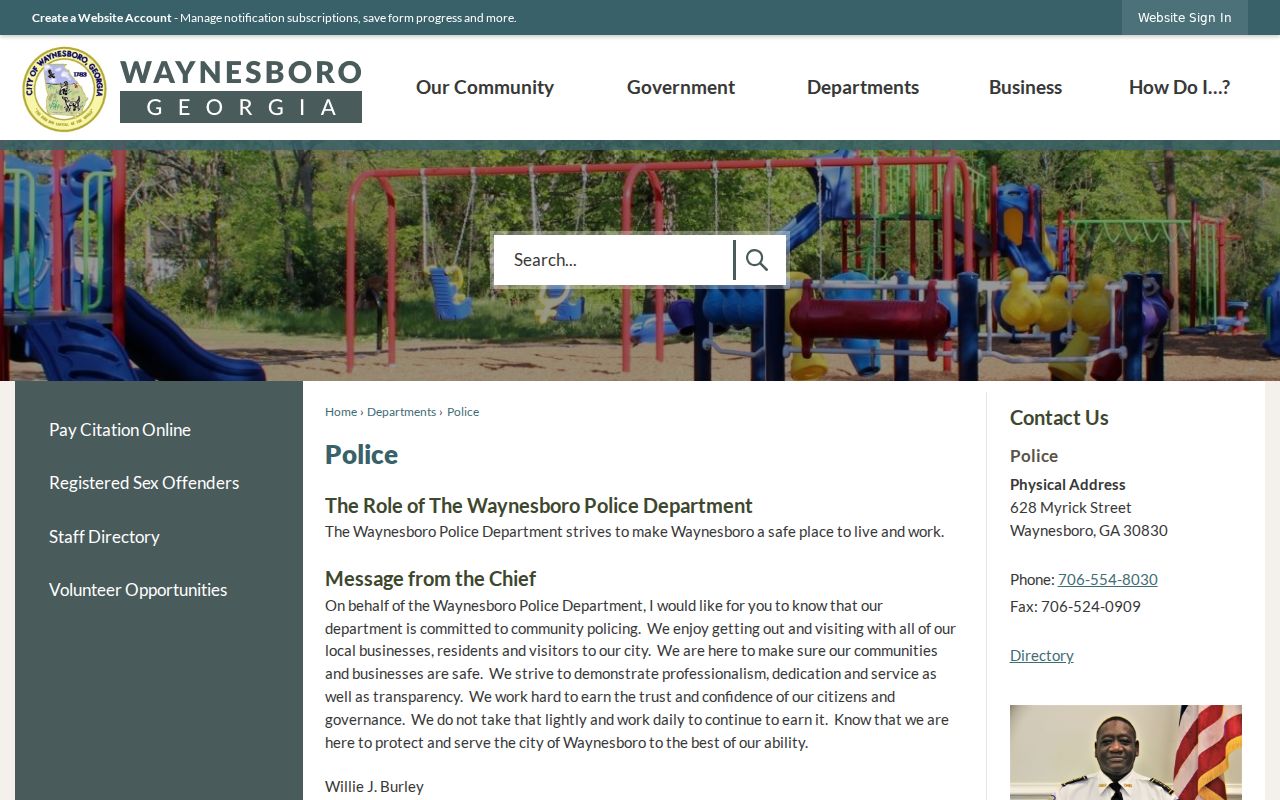 Waynesboro police contact for city record checks